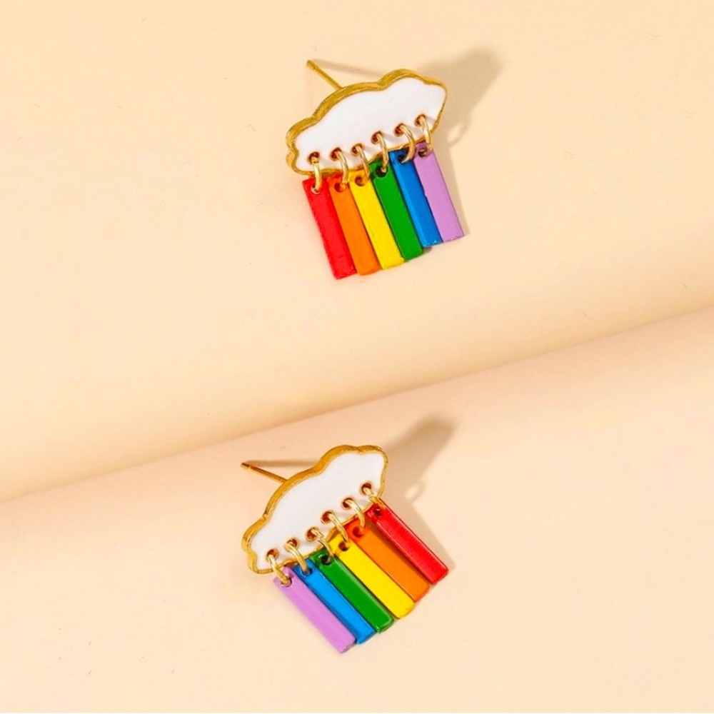 Rainbow Cloud Dangle Earrings